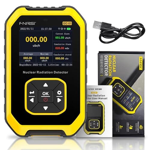 GuliTech Nuclear Radiation Detector Geiger counter FNIRSI GC-01 Geiger counter Personal Dosimeter X-ray γ-ray β-ray Radioactivity Tester Marble Detector(Yellow) von GuliTech
