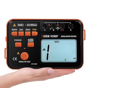 GuliTech VICTOR/RuoShui Ohm Meters VC60B+ VC60D+ VC60E+ 10000V/2500V/5000V Digital Insulation Resistance Tester Digital Megohmmeter(VICTOR VC60D+) von GuliTech