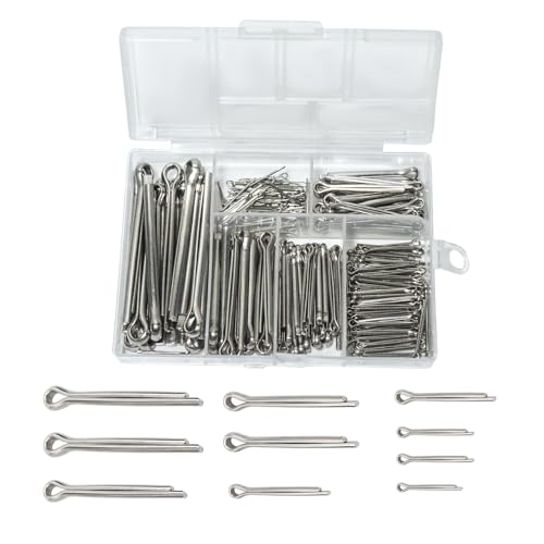 GullSkies 260 Stk Splinte Set Splinte Sortiment mit Sortimentskasten 304 EdelstahI M1 M2 M2.5 M3 M4 M5 Sicherungssplinte GröBen füir Autos Wohnmobile Gartengeräte von GullSkies