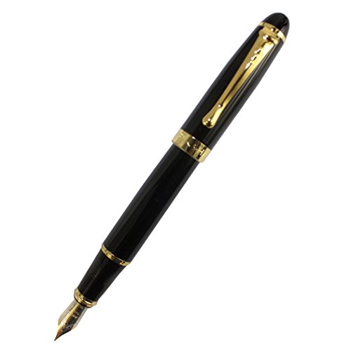 Gullor 936 schwarz und gold Fountain Pen mit einem Stift Tasche von Gullor