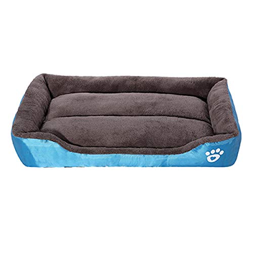 Gulunmun Haustier Hundebett Erwärmung Hund Katze Haus weiches Material Nest Hundekörbe Herbst und Winter warme Zwinger für Katze Puppy-Blue_L von Gulunmun