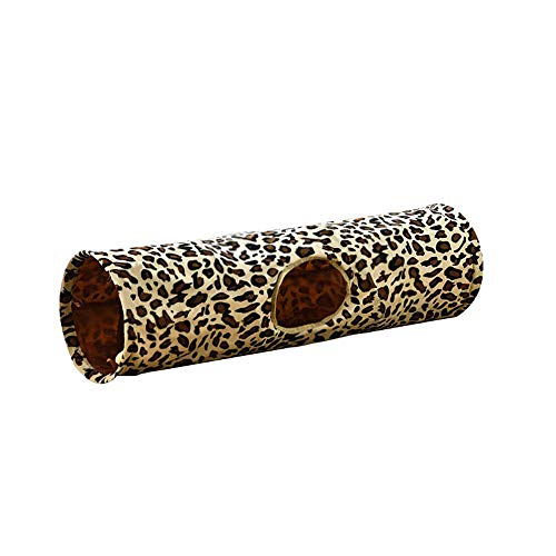 Tunnel Für Katzen Kleintierspielzeug Lustige Pet Tunnel Katzenspiel Tunnel Braun Faltbare 1 Löcher Katzentunnel Kätzchen Katzenspielzeug Groß Katzenspielzeug Kaninchen Spiel Tunnel @ Leopard, D von Gulunmun