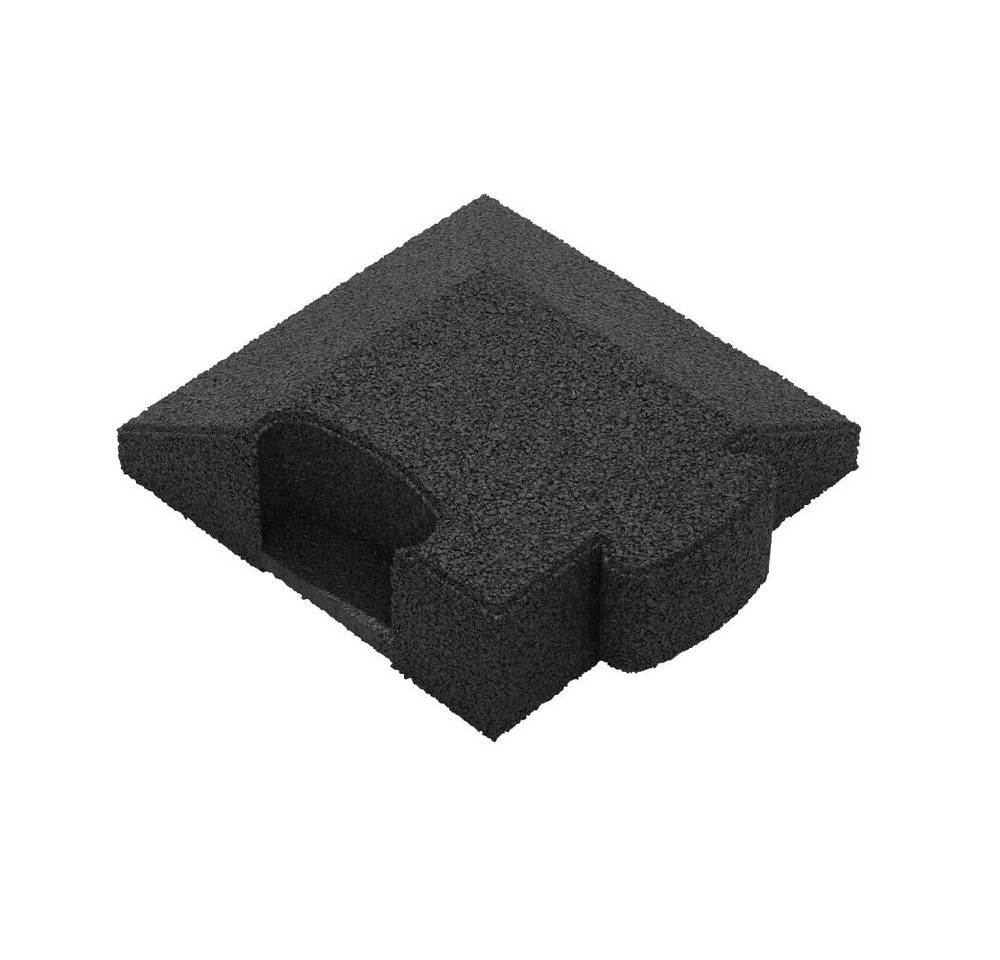 Gum-Tech Bodenschutzmatte Eckstück Abgeschrägt für Fallschutzplatten, Passend für Gum-Tech „Fallschutzplatte „Puzzle mat 3D“ von Gum-Tech