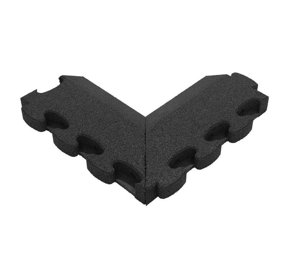 Gum-Tech Bodenschutzmatte Negatives Eckstück Abgeschrägt für Fallschutzplatten, Geeignet für Gum-Tech Fallschutzplatte „Puzzle mat 3D“ von Gum-Tech