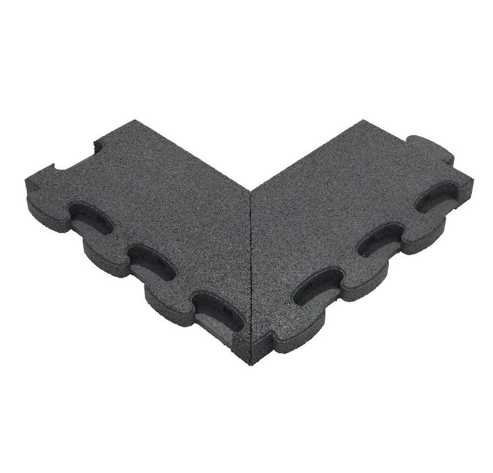 Gum-Tech Bodenschutzmatte Negatives Eckstück Gerade für Fallschutzplatten, Geeignet für Gum-Tech Fallschutzplatte „Puzzle mat 3D“ von Gum-Tech