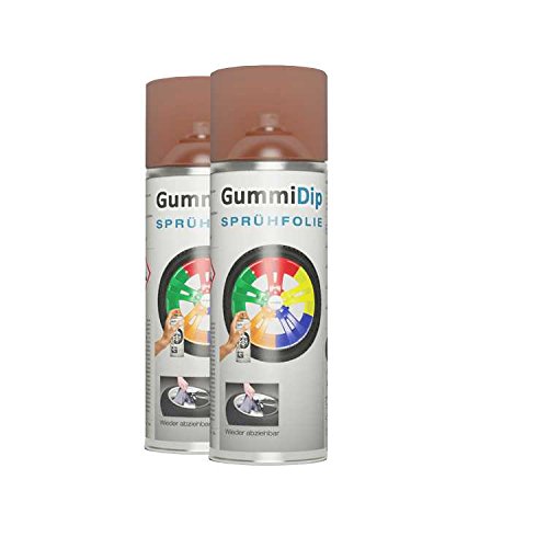 Gummi Dip Sprühfolie, Effekt Spray, 2er Set, 2x400 ml (Kupfer Metallic) von Gummi Dip