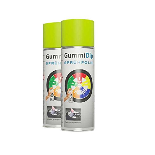 Gummi Dip Sprühfolie, Neon Spray, 2er Set, 2x400 ml (Neon Gelb) von Gummi Dip