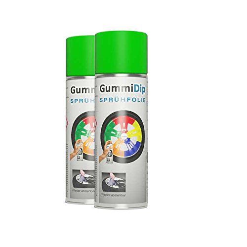 Gummi Dip Sprühfolie, Neon Spray, 2er Set, 2x400 ml (Neon Grün) von Gummi Dip
