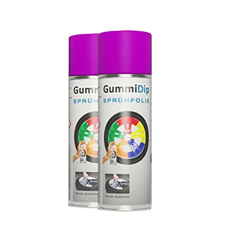 Gummi Dip Sprühfolie, Neon Spray, 2er Set, 2x400 ml (Neon Lila) von Gummi Dip