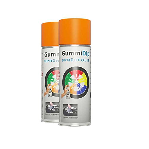 Gummi Dip Sprühfolie, Neon Spray, 2er Set, 2x400 ml (Neon Orange) von Gummi Dip