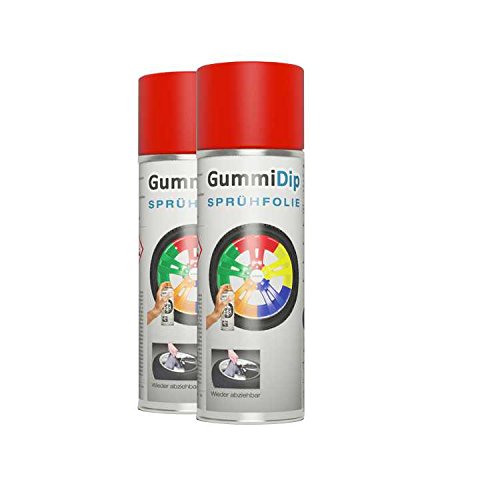 Gummi Dip Sprühfolie, Neon Spray, 2er Set, 2x400 ml (Neon Rot) von Gummi Dip