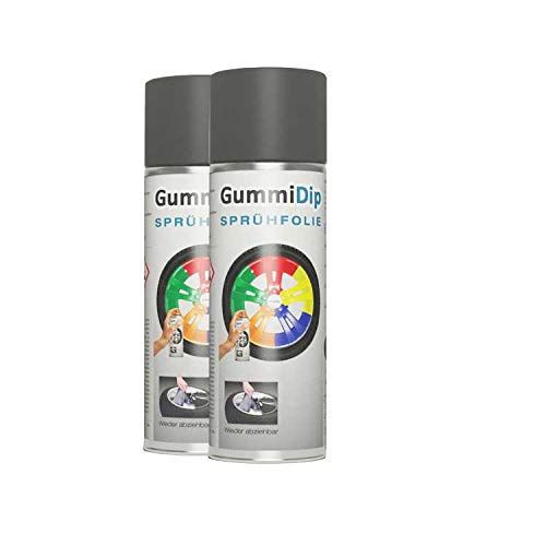 Gummi Dip Sprühfolie, Spray, 2er Set, 2x400 ml (Eisengrau) von Gummi Dip