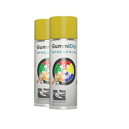 Gummi Dip Sprühfolie, Spray, 2er Set, 2x400 ml (Gelb) von Gummi Dip