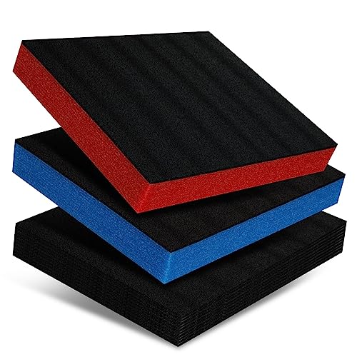 Werkzeugeinlage, Koffereinlage, Shadow Board, Multilayerschaumstoff für Werkzeugwagen (schwarz/rot, 500 x 1000 x 30 mm) von Gummifritz24de