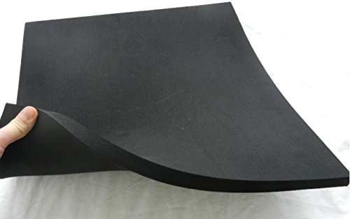 Zellkautschuk, ca. 50 x 50 x 2 cm, Moosgummi Polster Motorradsitz Höcker, schwarz von Gummifritz24de