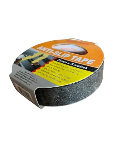Antirutsch Klebeband 5m Rolle 25mm oder 50mm breit in schwarz Antirutschband Antirutschbelag Antislip Tape (25mm breit) MB695 von Gummiprodukt