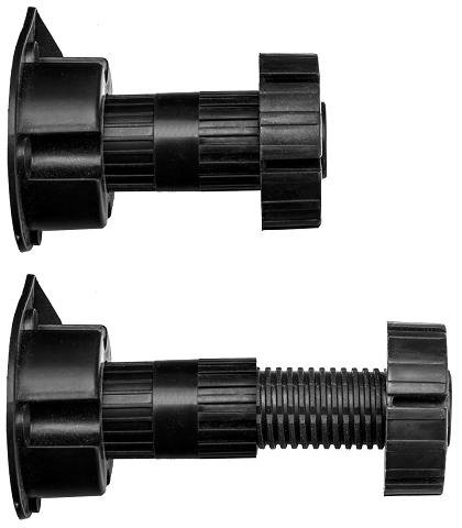 Gummiprodukt Küchenfüße 4er Set Möbelfüße in 4 Längen oder 1x 2Stück extra Clip (Füße 70mm) von Gummiprodukt