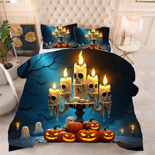 Gumntun Bettdecke 140×200 cm Halloween-Kerze, Weiche Microfaser Bettwäsche, Nnovativ & Atmungsaktive Steppdecke für Jugendliche Erwachsene, 2 Kissenbezüge 80×80 cm Gumntun Bettdecke 140×200 cm Halloween-Kerze, Weiche Microfaser Bettwäsche, Nnovativ & Atmungsaktive Steppdecke für Jugendliche Erwachsene, 2 Kissenbezüge 80×80 cm von Gumntun