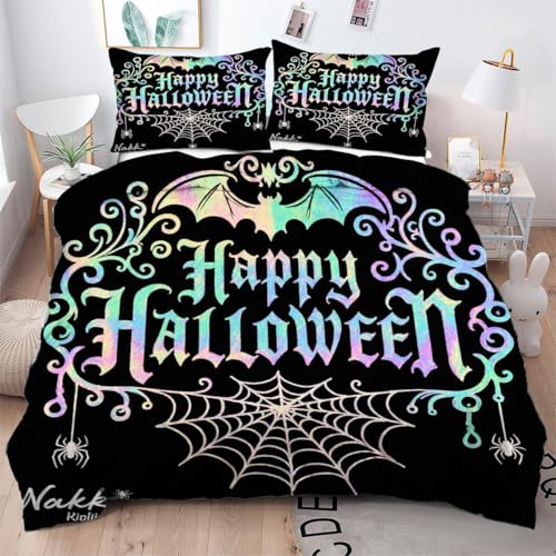 Gumntun Bettwäsche 200×220 cm 3 Teilig Bunter Halloween-Druck, Bettwäscheset aus 100% Mikrofaser, Weich und Bügelfrei Steppdeckenbezug mit 2 Kissenbezug 80X80 cm Gumntun Bettwäsche 200×220 cm 3 Teilig Bunter Halloween-Druck, Bettwäscheset aus 100% Mikrofaser, Weich und Bügelfrei Steppdeckenbezug mit 2 Kissenbezug 80X80 cm von Gumntun