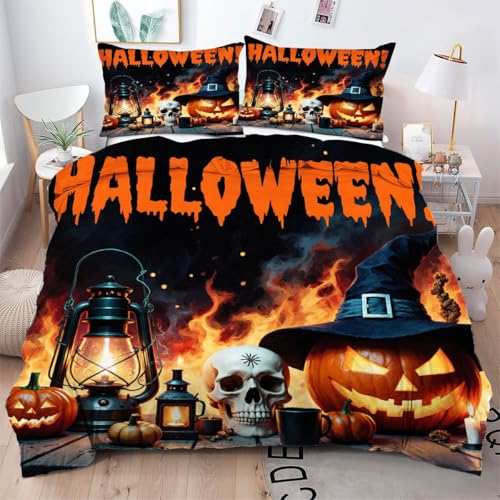 Gumntun Bettwäsche 220×240 cm Halloween für Erwachsene, Weich Microfaser Bettbezug Set mit Reißverschluss, Aesthetic Flauschige Bettbezug für Erwachsene und 2 Kissenbezüge Gumntun Bettwäsche 220×240 cm Halloween für Erwachsene, Weich Microfaser Bettbezug Set mit Reißverschluss, Aesthetic Flauschige Bettbezug für Erwachsene und 2 Kissenbezüge von Gumntun