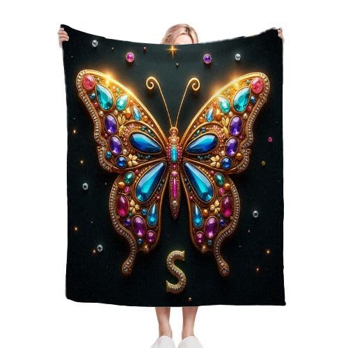 Gumntun Kuscheldecke Flauschig 220x240 cm Bunter Schmetterling, 3D Warm Wohndecke Schlafzimmer Decke, Luxuriöse Weiche Fleecedecke 220x240 für Couch Bett Sofa Stuhl von Gumntun