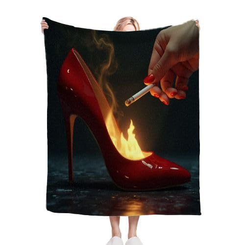 Gumntun Kuscheldecke Kinder 100x150 cm Rote High Heels, Weich und Gemütlich Flanelldecke, Warm Flauschige 3D Drucken Decke für Vater Mutter Kinder Haustiere Freunde oder Paare von Gumntun
