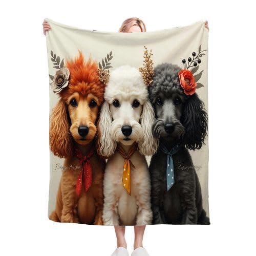 Gumntun Kuscheldecke Kinder 130x150 cm Bunter Pudel, Sofa Couch Wohn Bett Fleecedecke für Geschenke, Sofadecke Kinderdecke für Mädchen Junge Passend zu Allen Jahreszeiten von Gumntun