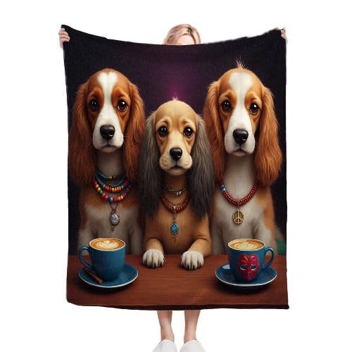 Gumntun Kuscheldecke Kinder 130x150 cm Charles Spaniel, Sofa Couch Wohn Bett Fleecedecke für Geschenke, Sofadecke Kinderdecke für Mädchen Junge Passend zu Allen Jahreszeiten von Gumntun