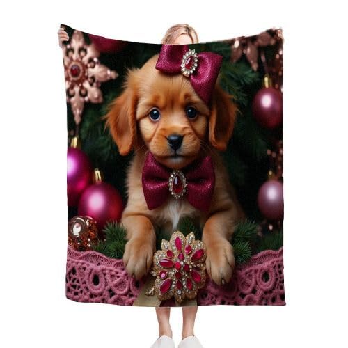 Gumntun Kuscheldecke Kinder 130x150 cm Gelber Welpe, Sofa Couch Wohn Bett Fleecedecke für Geschenke, Sofadecke Kinderdecke für Mädchen Junge Passend zu Allen Jahreszeiten von Gumntun
