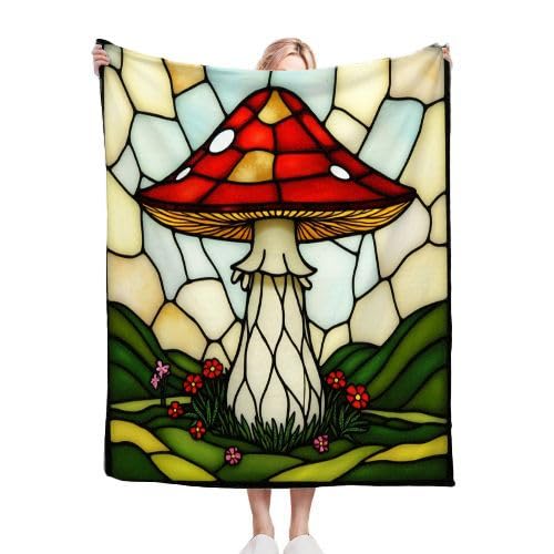 Gumntun Kuscheldecke Kinder 130x150 cm Roter Pilz, Flauschig Weich Warm Plüsch Wohndecke, Super Weich Flanell Collage Kuscheldecke für Couch Bett Sofa Stuhl - 130x150 von Gumntun