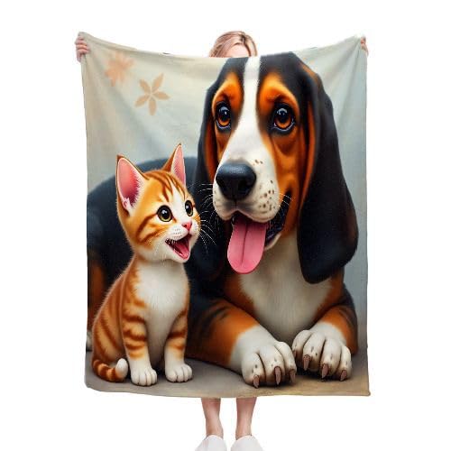 Gumntun Kuscheldecke Kinder 130x150 cm Schwarzer Beagle, Sofa Couch Wohn Bett Fleecedecke für Geschenke, Sofadecke Kinderdecke für Mädchen Junge Passend zu Allen Jahreszeiten von Gumntun
