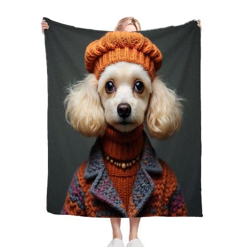 Gumntun Kuscheldecke Kinder 130x150 cm WeißEr Kleiner Jagdhund, Flauschig Weich Warm Plüsch Wohndecke, Super Weich Flanell Collage Kuscheldecke für Couch Bett Sofa Stuhl - 130x150 von Gumntun