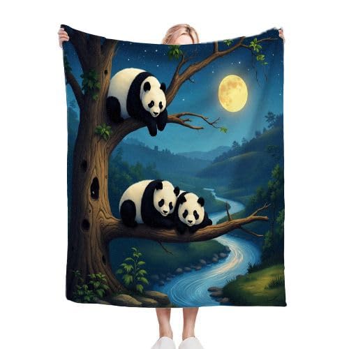 Gumntun Kuscheldecke Kinder 130x150 cm WeißEr Panda, Sofa Couch Wohn Bett Fleecedecke für Geschenke, Sofadecke Kinderdecke für Mädchen Junge Passend zu Allen Jahreszeiten von Gumntun