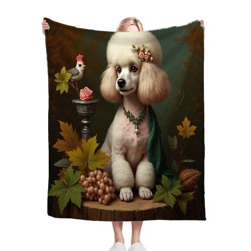 Gumntun Kuscheldecke Kinder 130x150 cm WeißEr Pudel, Sofa Couch Wohn Bett Fleecedecke für Geschenke, Sofadecke Kinderdecke für Mädchen Junge Passend zu Allen Jahreszeiten von Gumntun