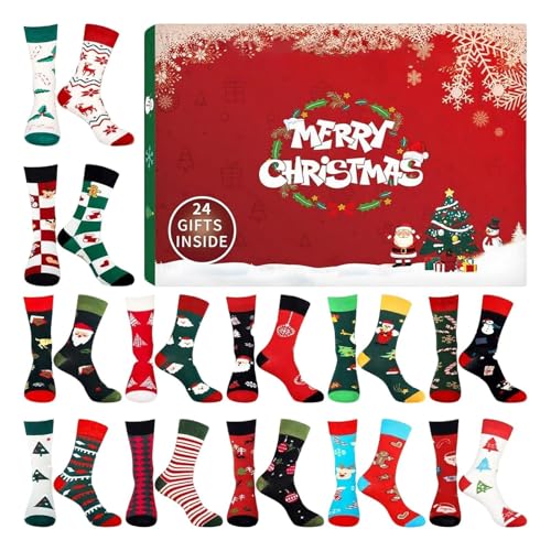 2025 Weihnachts -Countdown -Kalender, 24 Tage Lustige Socken Adventskiste für Mutter, ungewöhnliche Feiertagsüberraschung mit festlichen Überraschungen, Weihnachtshause für Frauen, Teenager, Kinder 2025 Weihnachts -Countdown -Kalender, 24 Tage Lustige Socken Adventskiste für Mutter, ungewöhnliche Feiertagsüberraschung mit festlichen Überraschungen, Weihnachtshause für Frauen, Teenager, Kinder von Gungtj