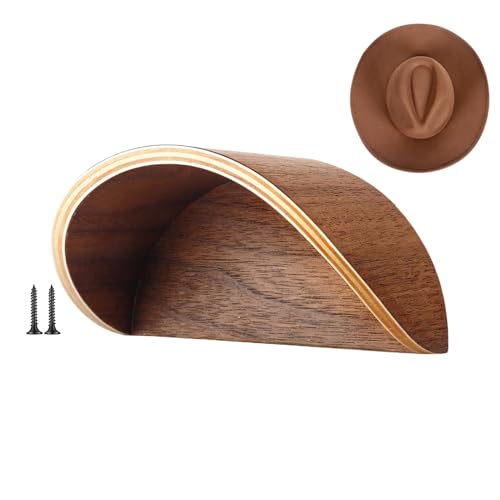 Cowboy Hat Rack, Western Hats Organizer, 5.43x2.76x3.15 Inches Wall-Mounted Solid Wood Hanger, Space-Saving Rustic Design, Mudroom Entryway Storage, Cowboy Cap Holder for Home, Cabin and Barn Use von Gungtj