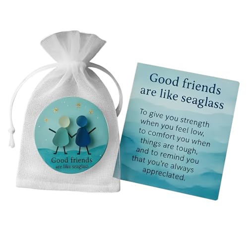 Gungtj Freundschaft Meer Glas Ornament | Fern Freundschaft Erinnerung Ornament Mit Karte | Freundschaftsgeschenk zur Ermutigung für Jugendliche Mädchen Paare Familien - Für Familie Jugendliche Paare von Gungtj