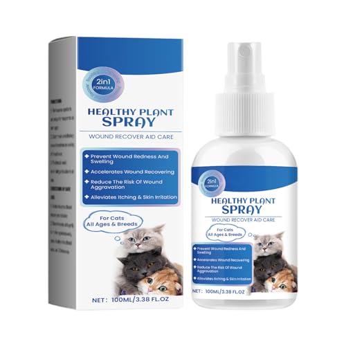 Gungtj Hautpflege für Katzen, Spray zur Linderung von Juckreiz | 100 ml sanftes Anti-Juckreiz-Katzenspray,Reparaturflüssigkeit für trockene Haut, Linderung von Hot Spots, beruhigendes Katzenspray für von Gungtj