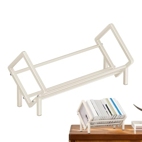 Gungtj Tabletop Shelves, Tilted Desktop Bookcase, Carbon Steel Cookbook Shelf, Multifunctional Storage Rack, 15.7in Organizer, 15.75x10.24x11.02 Inches, Perfect for Home, Office, and Living Room von Gungtj