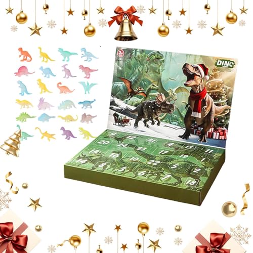 Gungtj Weihnachts Countdown Kalender Dinosaurier - 24 Teile Weihnachts Dinosaurier Spielzeug - Jahreszeitliche Dekoration Für Erntedankfest Geburtstag Zimmer Schule Büros Wohnheim Wohnung Dekoration von Gungtj