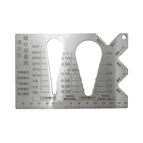 Thread Gauge, Screw Measuring Ruler, 5.51 Inches Accurate Metric Threads Measurement Tool, Engineering Pitch Ruler for Automotive Repairs, Household Maintenance and Plumbing Use von Gungtj
