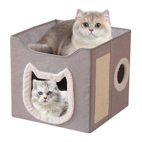 Zwinger Hideaway, 5,75 Zoll Faltbare Haustiermöbel für Zuhause, 2 Schicht Höhlenbettschutz mit Kratzpolster, großes Katze Freien Freien für Katzen oder kleine Hunde Wintergebrauch von Gungtj