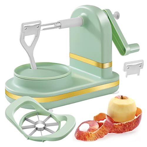 Guniata Apfelschälmaschine,Apfelschäler mit Kurbel,Verstellbarer Rotierender Apfelmaschine Edelstahl mit Starkem Saugfuß,Wiederverwendbarer Handbetriebener Obstschäler für Apfel Birnen usw.(A) von Guniata
