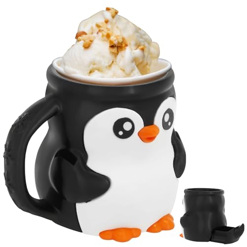 Pinguin Eisbecher,Wiederverwendbar Eiscremehalter aus Harz in Pinguinform mit Snackfach,für Filmabende und Poolpartys(Stil 1) von Guniata