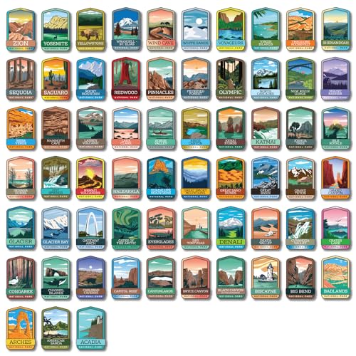 Gunjovi Kühlschrankmagnete mit Karte der Vereinigten Staaten – Wohnmobil, USA, Wohnmobil Magnet, Kühlschrank-Aufkleber für Reisen, Geschenk, Eimerliste, Ziel (Nationalparks) von Gunjovi