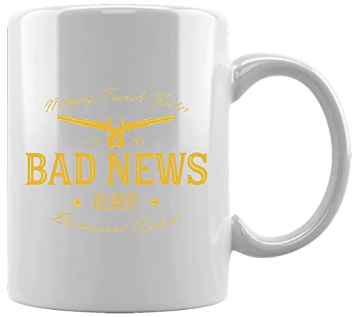 Gunmant Bad News Delivery Ceramic White Mug Coffee Tea Water Cup Office Home von Gunmant