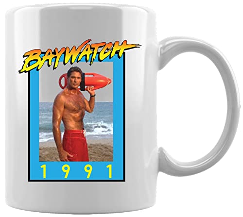 Baywatch 1991 Hassel Keramikbecher Weißes Kaffee Tee Wasser Tasse Büro Home Ceramic White Mug Cup von Gunmant