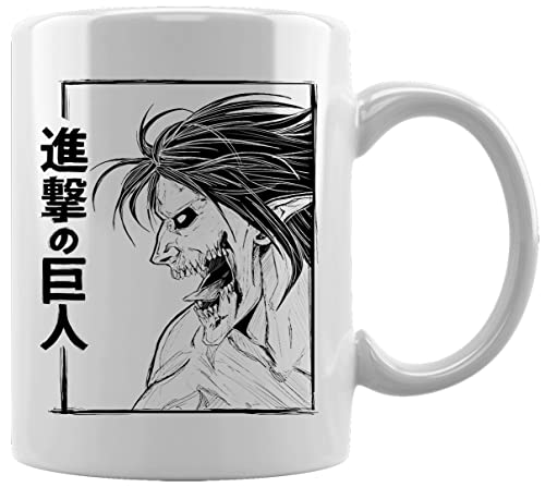 Gunmant AOT Titan Anime Attacke Shingeki Schreiend Keramikbecher Weißes Kaffee Tee Wasser Tasse Büro Home Ceramic White Mug Cup von Gunmant