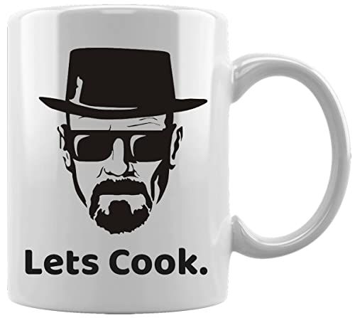 Heisenberg Head Lets Cook Breaking Bad Keramikbecher Weißes Kaffee Tee Wasser Tasse Büro Home Ceramic White Mug Cup von Gunmant