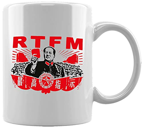 Mao Rtfm Chairman Ceramic White Mug Coffee Tea Water Cup Office Home von Gunmant
